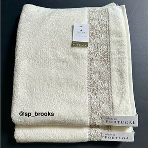 🎁FELPINTER Bath Towel Set - Off White Comb Cotton, Super Soft & Absorbent - 2PCS